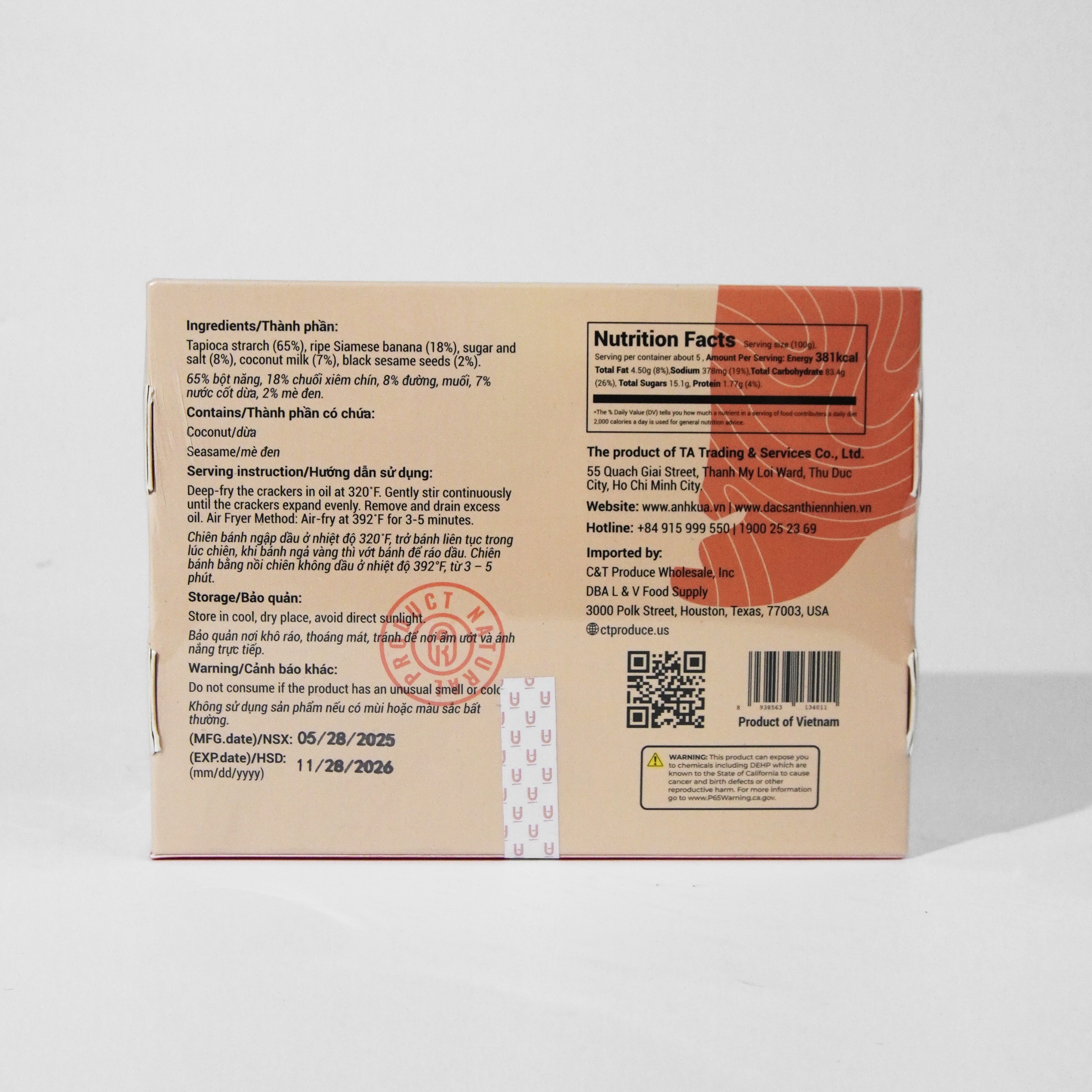 AK03 - Banh phong tom chuoi/ Banana Puffed Chips