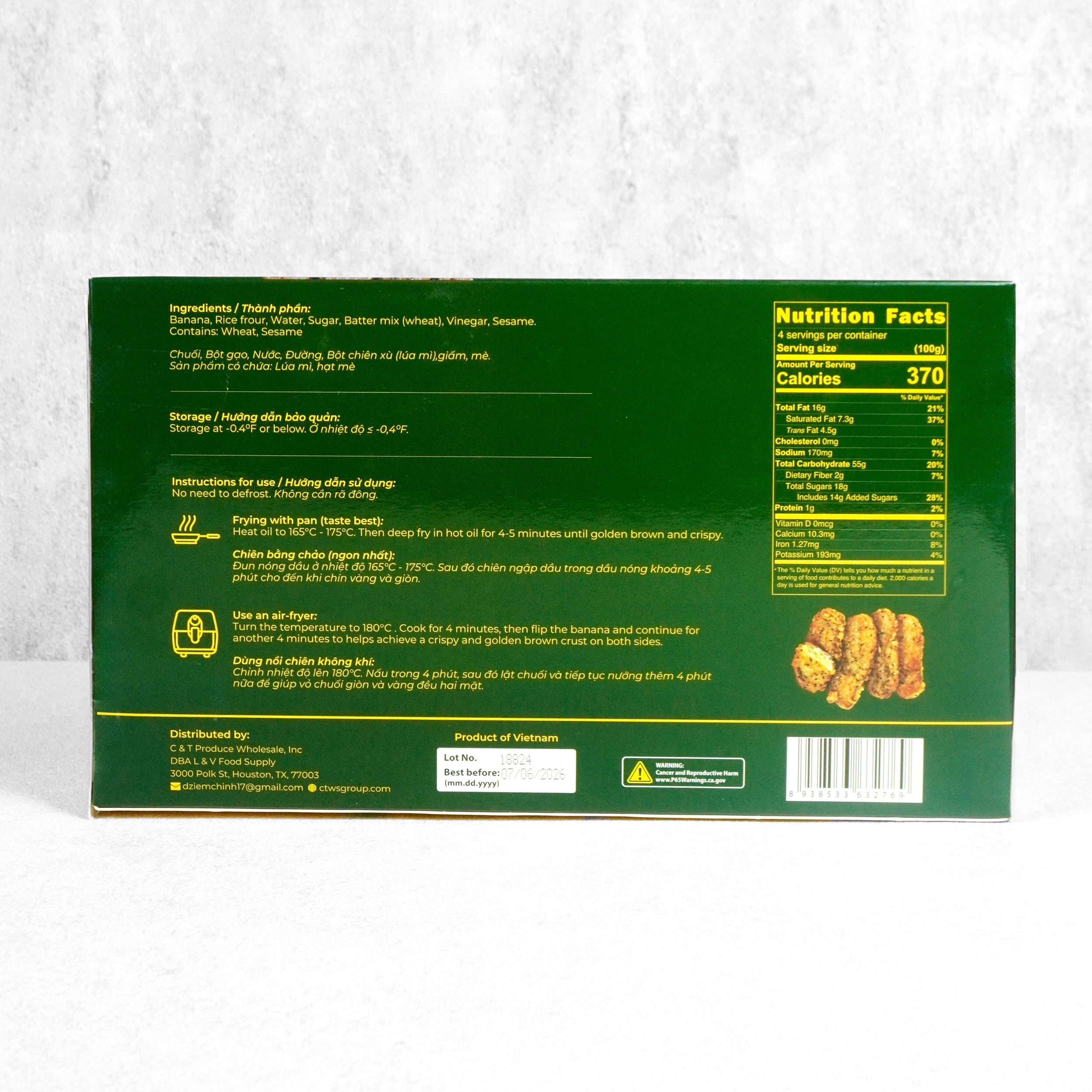 CT035 - Chuoi Chien Me / Fried Banana with Sesame CT035 - Chuoi Chien Me / Fried Banana with Sesame