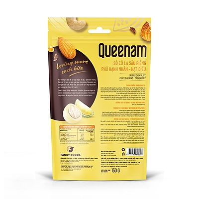 QN07 - Socola sau rieng phu hat hanh nhan-hat dieu/ Durian Chocolate Coated Almond-Cashew Nut