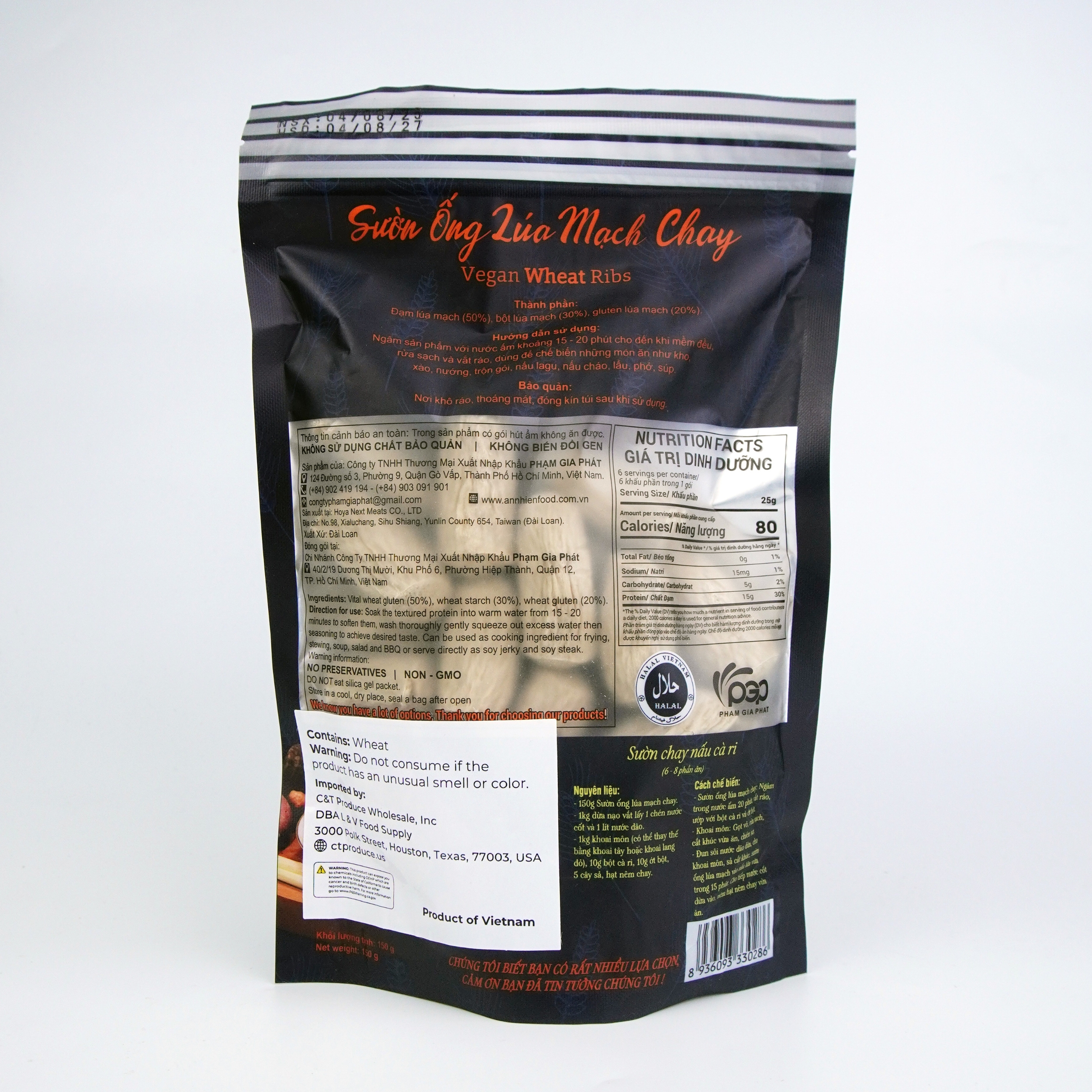 PGP04 - Suon ong lua mach chay/Vegan Wheat Ribs PGP04 - Suon ong lua mach chay/Vegan Wheat Ribs