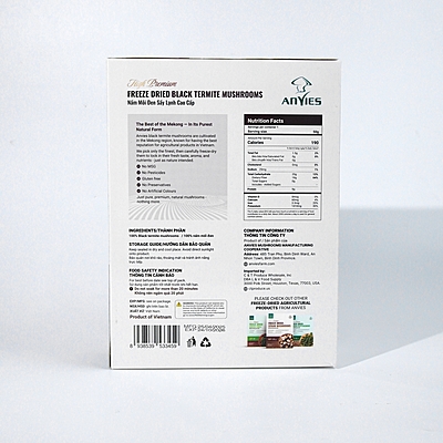 AVN01 - Nam moi den say lanh/Freeze-dried black termitomyces heim mushrooms