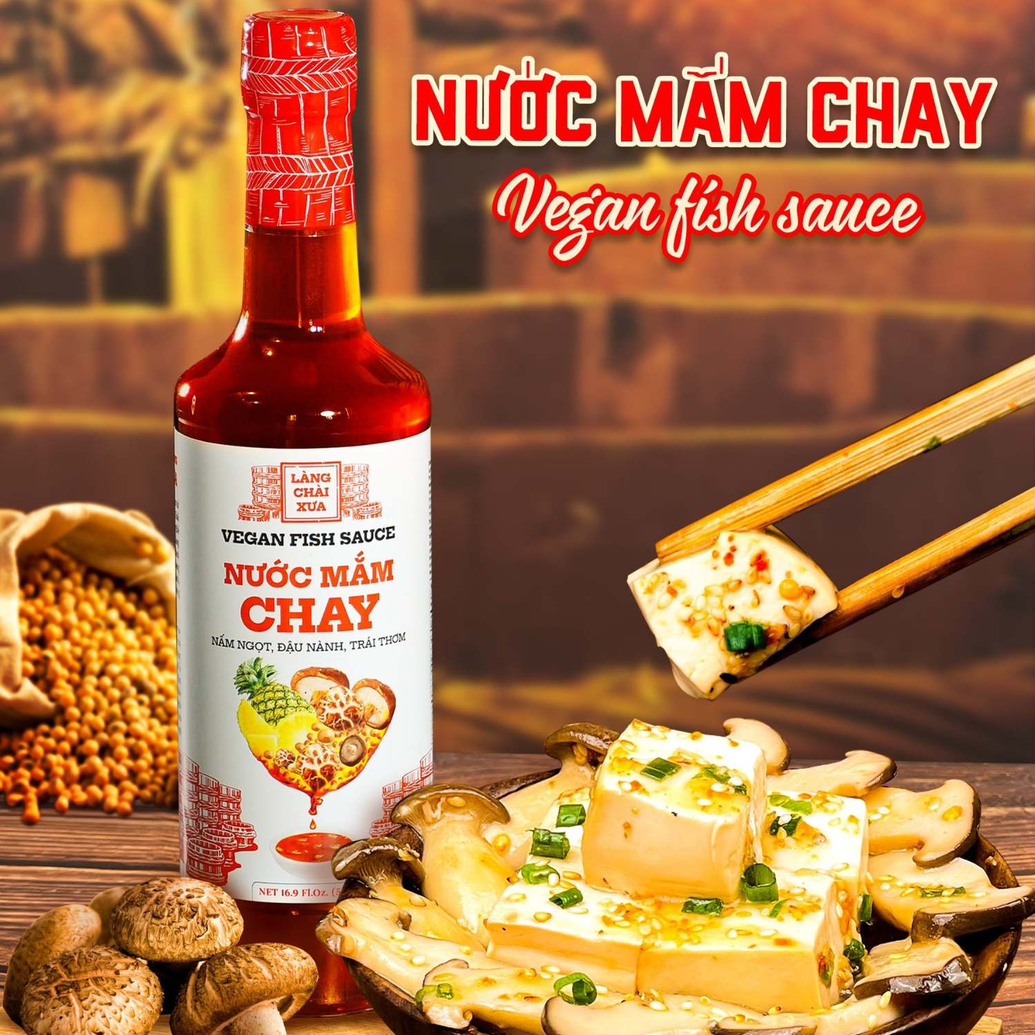 LCX02 - Nuoc Mam Lang Chai Xua Chay Chai Thuy Tinh / Vegan Fish Sauce LCX02 - Nuoc Mam Lang Chai Xua Chay Chai Thuy Tinh / Vegan Fish Sauce
