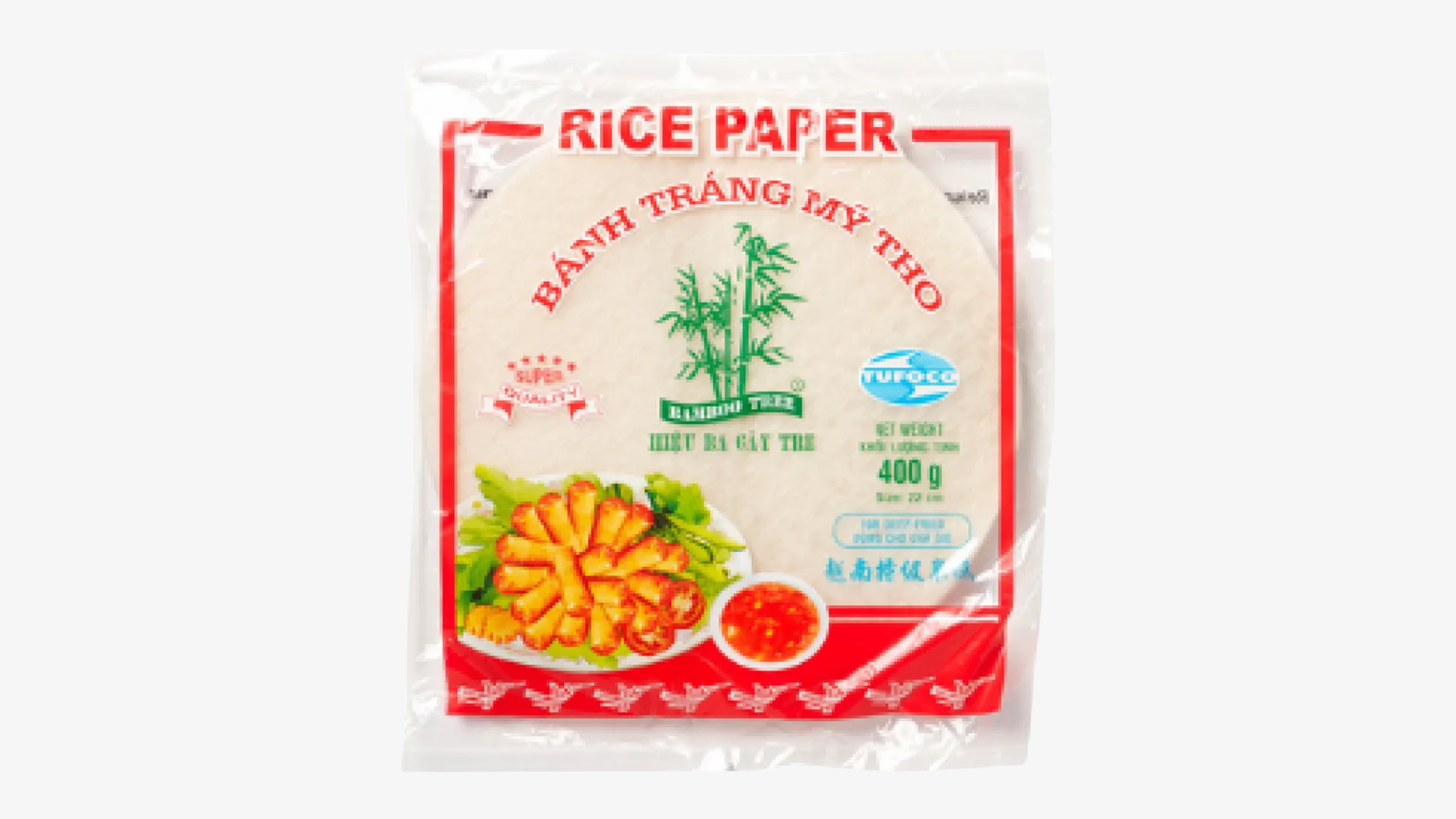 Bamboo Tree - Banh Trang Cha Gio 3 Cay Tre 22cm / Vietnamese Deep-Fried Rice Paper 22cm