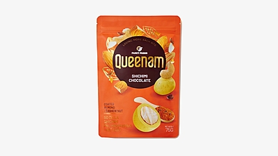 QN09 - (ORANGE) Socola Shicimi phu hat hanh nhan - hat đieu/Shichimi Chocolate Coated Almond Cashew Nut