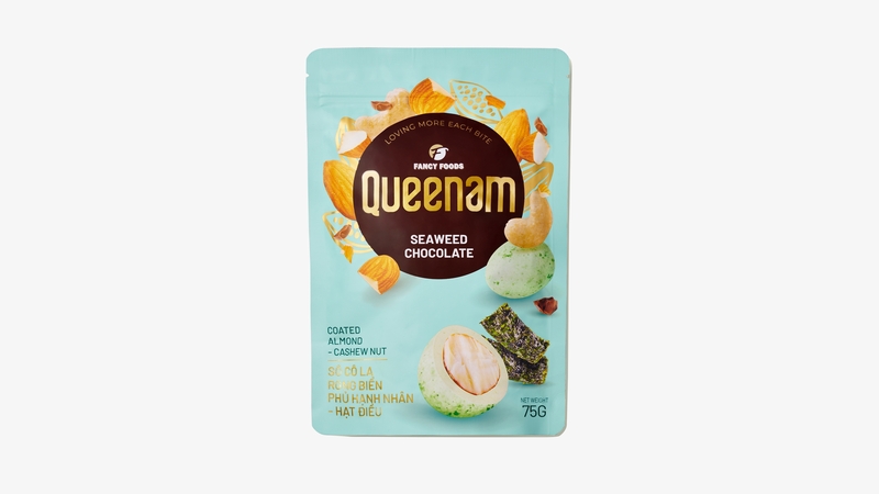 QN03 - (GREEN) Socola rong bien phu hat hanh nhan-hat dieu/ Seaweed Chocolate Coated Almond-Cashew Nut