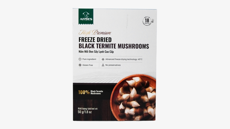 AVN01 - Nam moi den say lanh/Freeze-dried black termitomyces heim mushrooms