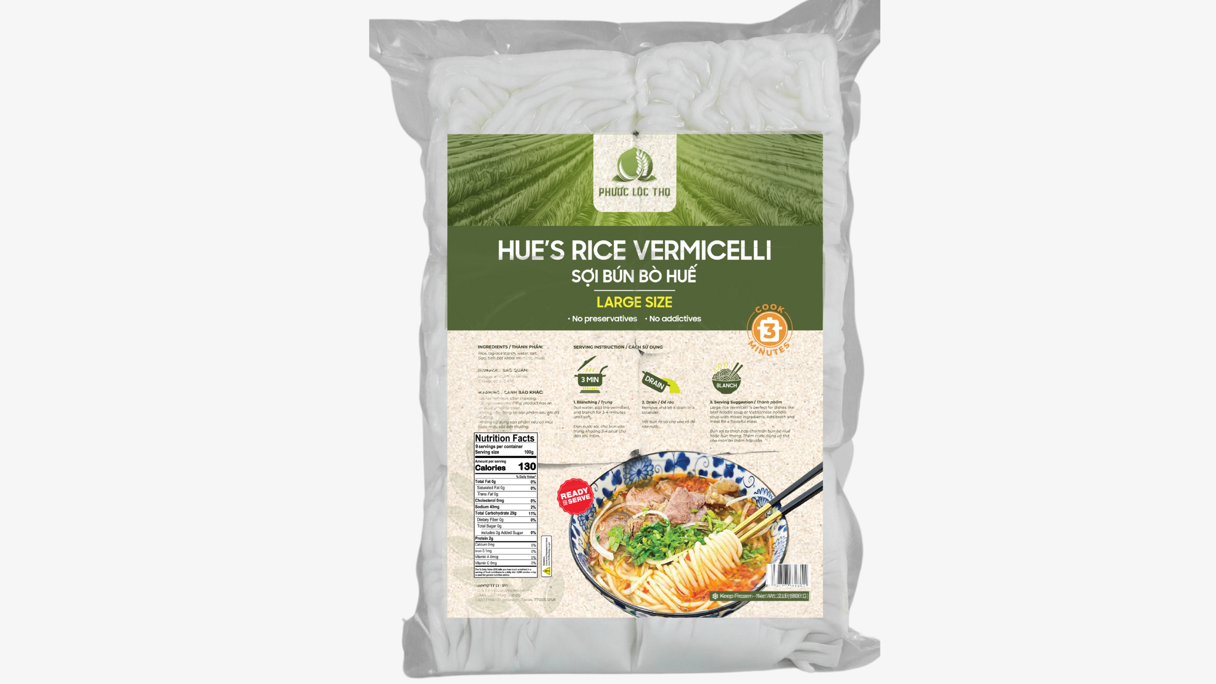 PLT002 - Bun bo tuoi say deo / Hue's Rice Vermicelli PLT002 - Bun bo tuoi say deo / Hue's Rice Vermicelli