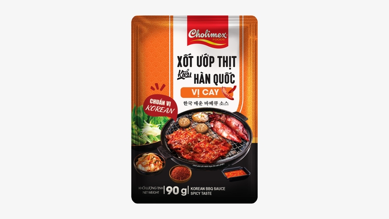 CLM11 - Cholimex Xot uop thit han quoc vi cay/Cholimex Korean BBQ Sauce Spicy Taste * 90gr x 120Unit