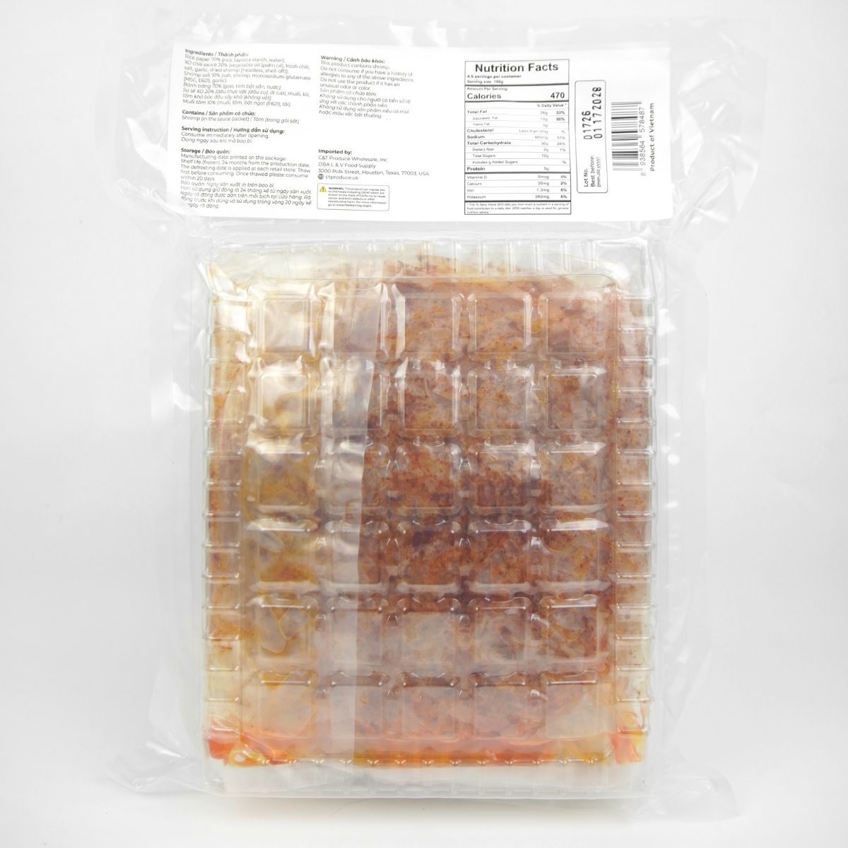 AVCH19 - Banh trang soi tron long an mix sot xo/Long An Rice Paper Strips With X.O Sauce* 454g x 25 Units