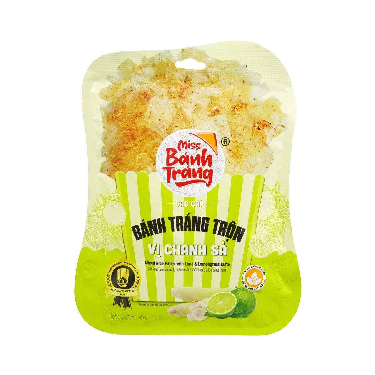 VINA02 - Banh Trang Tron Vi Chanh Sa / Mixed Rice Paper With Lime And Lemongrass Taste