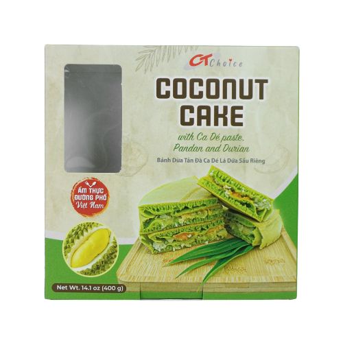 CT001 - Banh Dua Tan Da Ca De La Dua Sau Rieng / Coconut Cake With Ca De Paste, Pandan And Durian