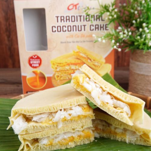 CT002 - Banh Dua Tan Da Ca De Truyen Thong / Traditional Coconut Cake With Ca De Paste