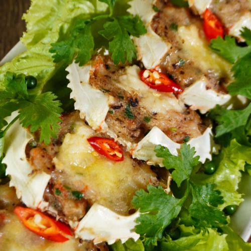 CT025 - Ghe Farci Pho Mai Dut Lo / Baked Farci Blue Crab With Cheese