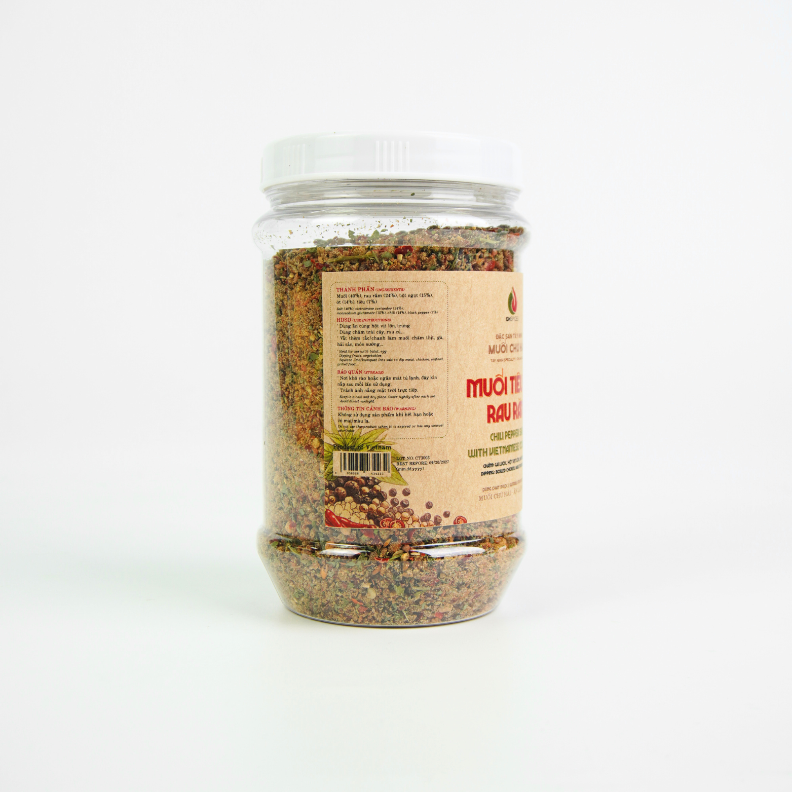 MCH06 - Muoi tieu ot rau ram/ Chili Pepper Salt With Vietnamese Coriander * 300g x 40 Units