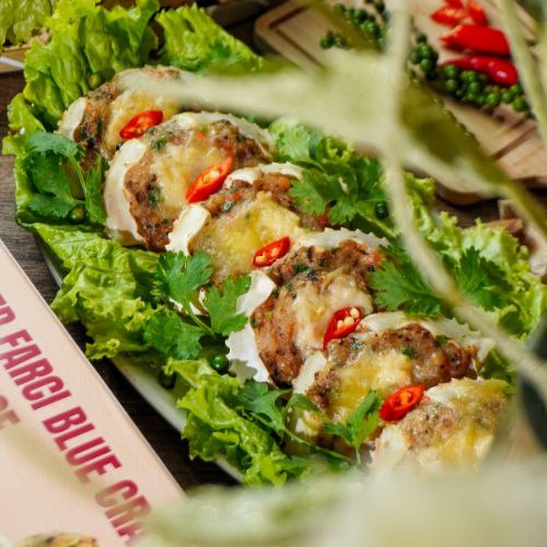 CT025 - Ghe Farci Pho Mai Dut Lo / Baked Farci Blue Crab With Cheese