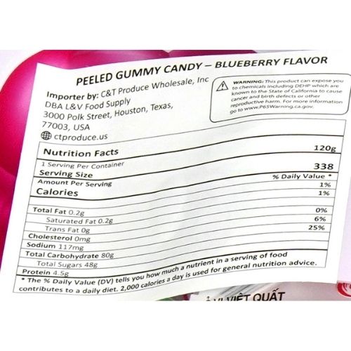 DDF08 -  Peeled Gummy Candy - Blueberry Flavor