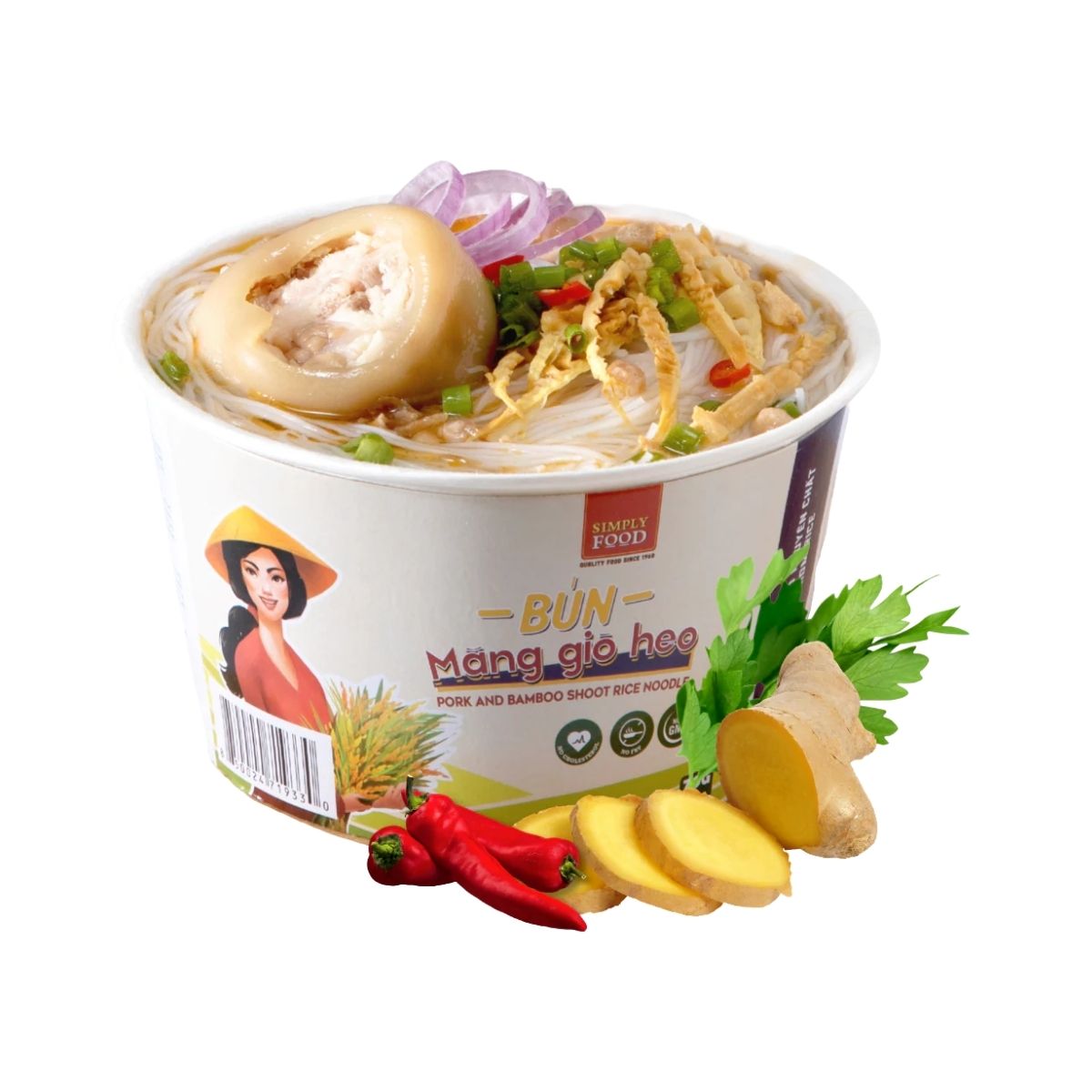 SIMPLY - (BOWL) Bun Mang Gio Heo / Instant Rice Noodles Bamboo Shoot And Artificial Pork