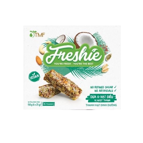 TMF03 - Thanh hat dinh duong dua & hat dieu/Freshie Granola Bar (Coconut & Cashew)