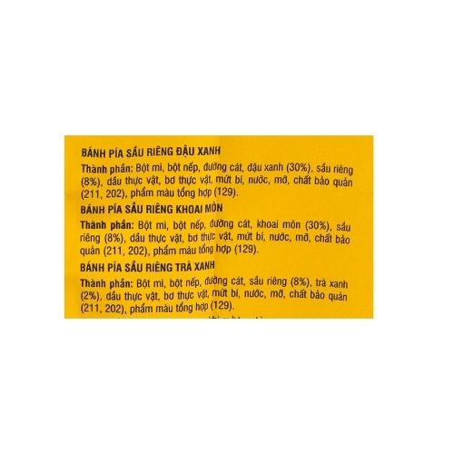 THL04 - Banh Pia Sau Rieng 3 vi (Dau Xanh - Tra Xanh - Khoai Mon)/Mini Pia Cake Mung bean- Green Tea- Taro- Durian