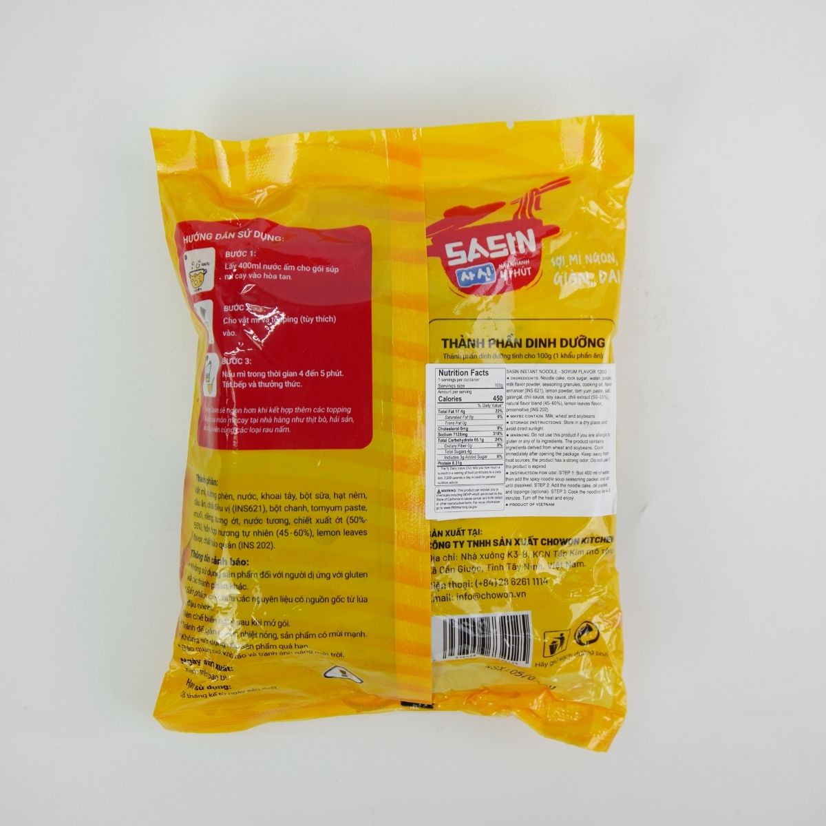 SASIN02 - Mi Sasin vi Soyum/ Sasin Instant Noodle - Soyum flavor * 145g x 75 Units