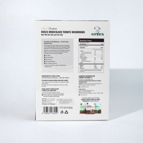 AVN01 - Nam moi den say lanh/Freeze-dried black termitomyces heim mushrooms