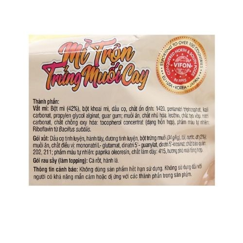 VF001 - (BUNDLES) Mi Tron Trung Muoi Cay / Spicy Mixed Salted Egg Noodles