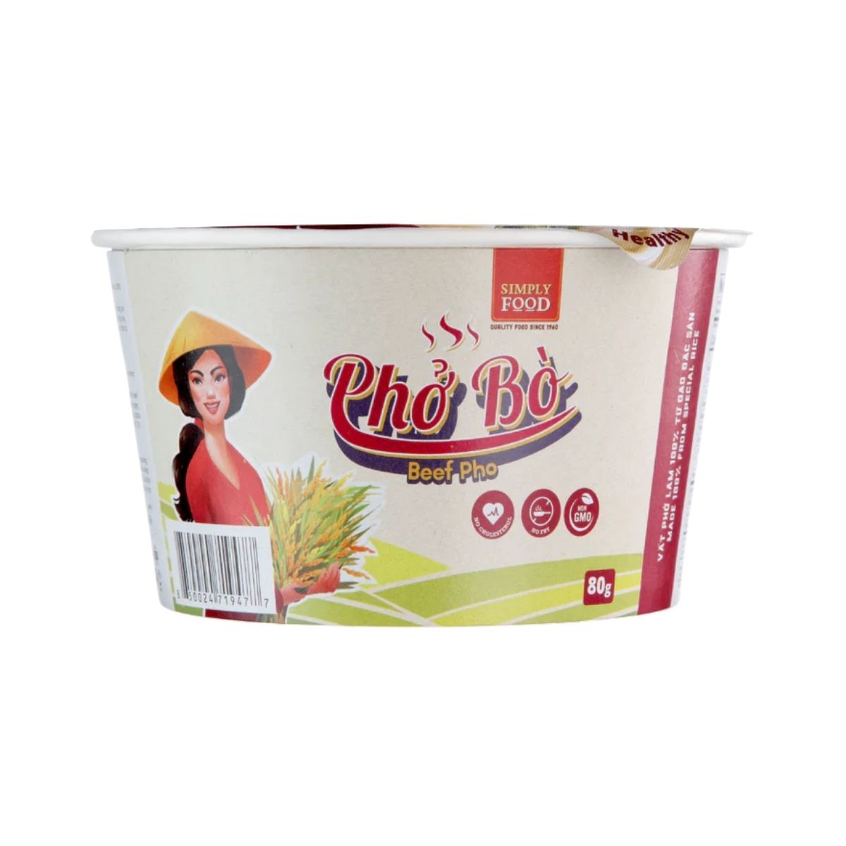 SIMPLY - (BOWL) Pho Bo / Instant Pho Rice Noodle Artificial Beef