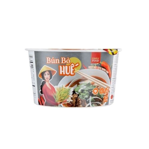 SIMPLY - (BOWL) Bun Bo Hue / Instant Rice Vermicelli Noodles Artificial Hue Style Broth  l