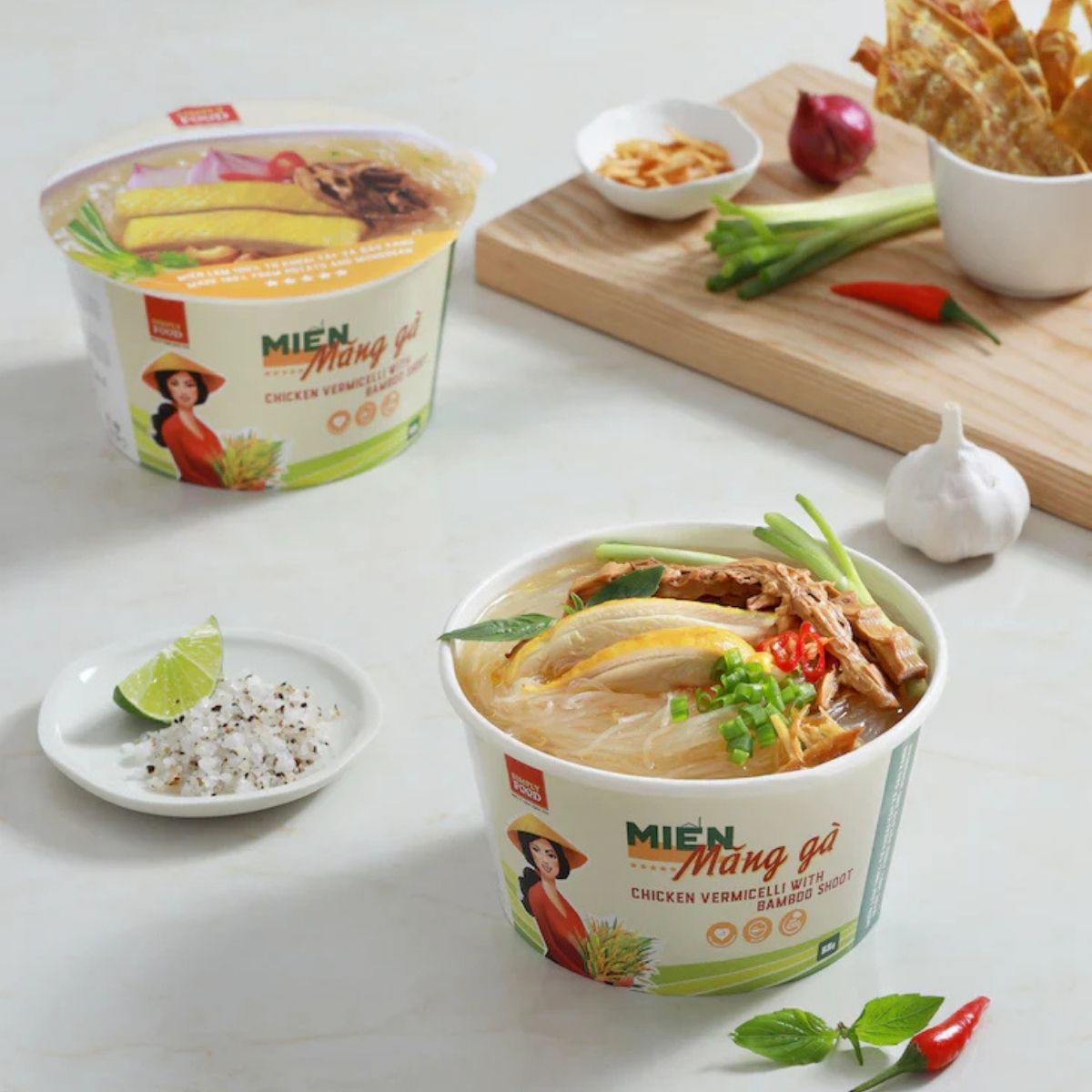 SIMPLY - Mien Mang Ga (BOWL) / Simply Instant Glass Noodles with Bamboo Shoot & Artificial Chicken (Bowl)