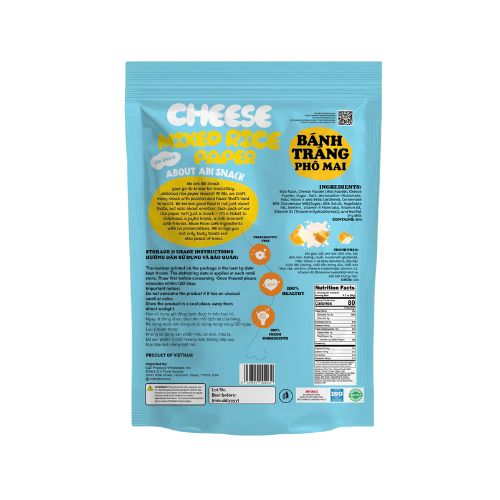 ABI002 - Banh trang pho mai/ Cheese Mixed Rice Paper * 80g x 30 Units