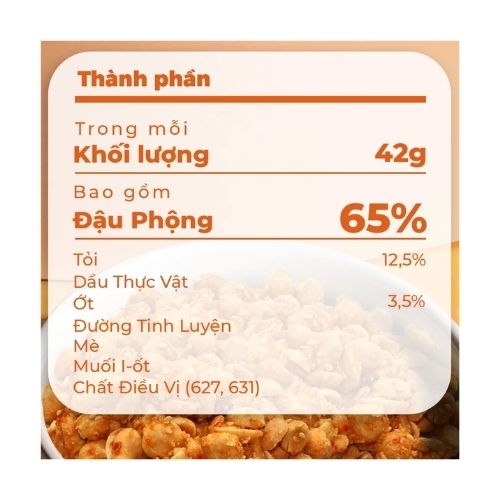 TT08 -  Đau phong toi ot/Spicy Garlic Peanuts * 42g x 80 Units