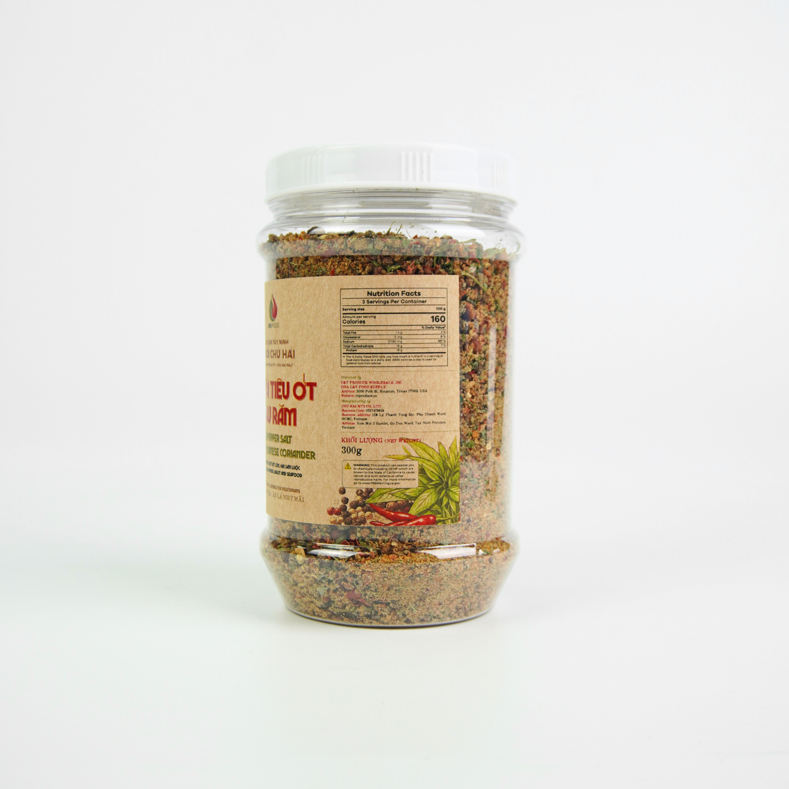 MCH06 - Muoi tieu ot rau ram/ Chili Pepper Salt With Vietnamese Coriander * 300g x 40 Units
