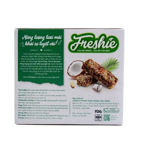 TMF03 - Thanh hat dinh duong dua & hat dieu/Freshie Granola Bar (Coconut & Cashew)