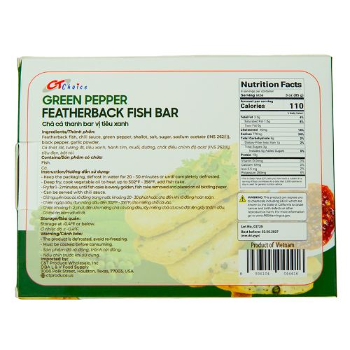 CT087 - Cha thanh That lat vi tieu Xanh/ Green Pepper Featherback Fish Bar