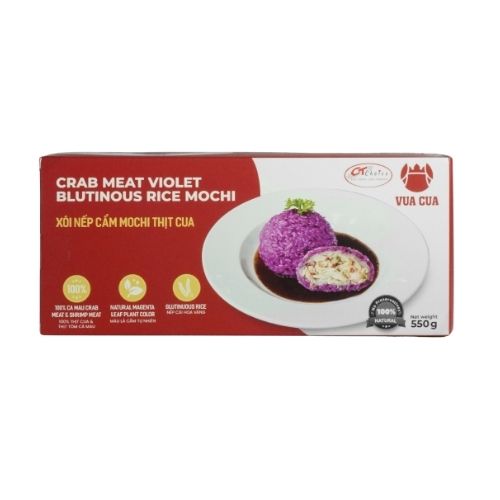 VC0031 - Xoi nep cam mochi thit cua/ Crab Meat Violet Glutinous Rice Mochi